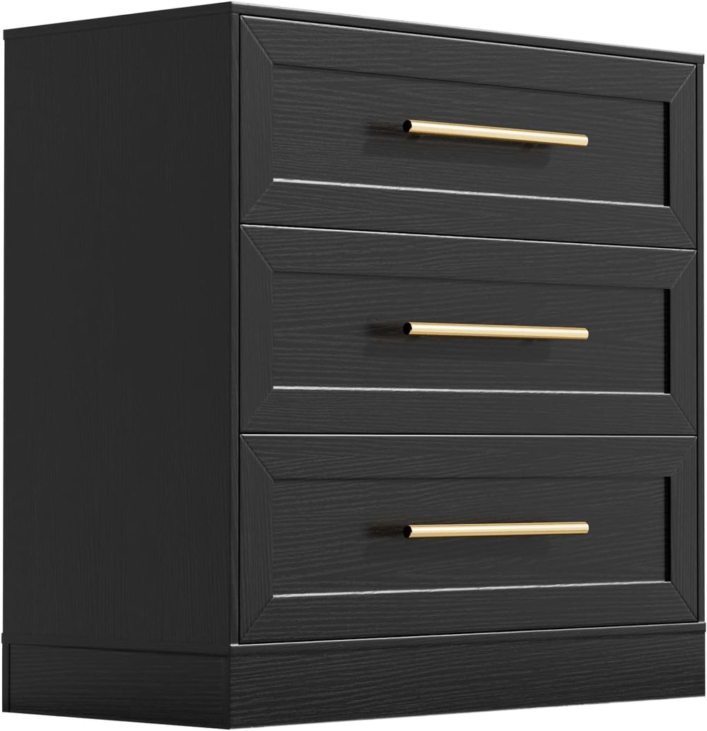Anbuy Night Stand Large Bedside Side Table with 3 Drawers, Modern Wood Nights...