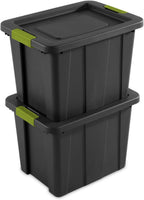 Sterilite 6-Pack Multipurpose Storage Bins with Latching Lids, Heavy Duty Tote Bins, 18 Gallon, Flat Gray – Stackable Plastic Storage Container Tubs