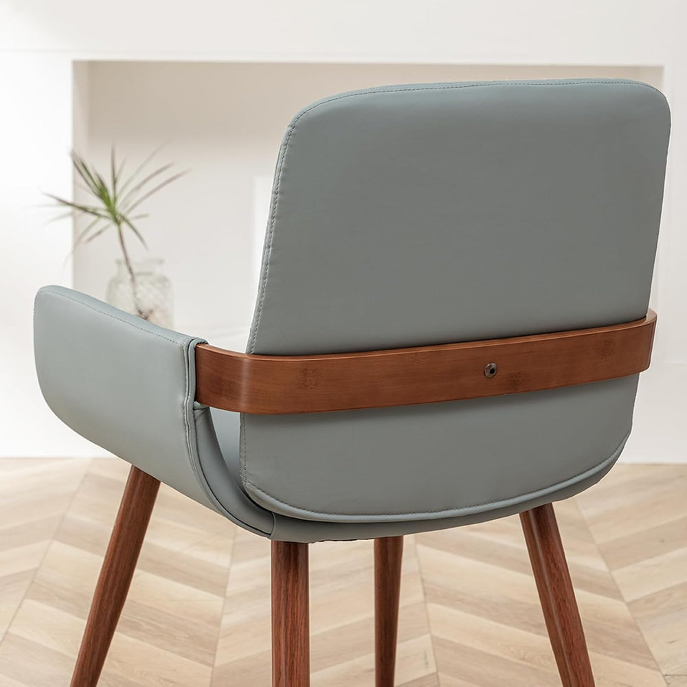 LUNLING Mid Century Modern Dining Room Chairs Set of 2 Accent Faux Leather Ch...