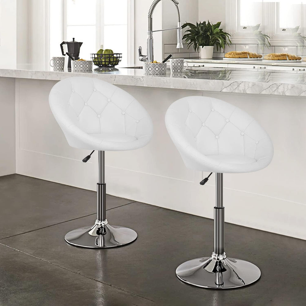 PayLessHere Living Room Vanity Chair Makeup Chair Swivel Accent Chair Round B...
