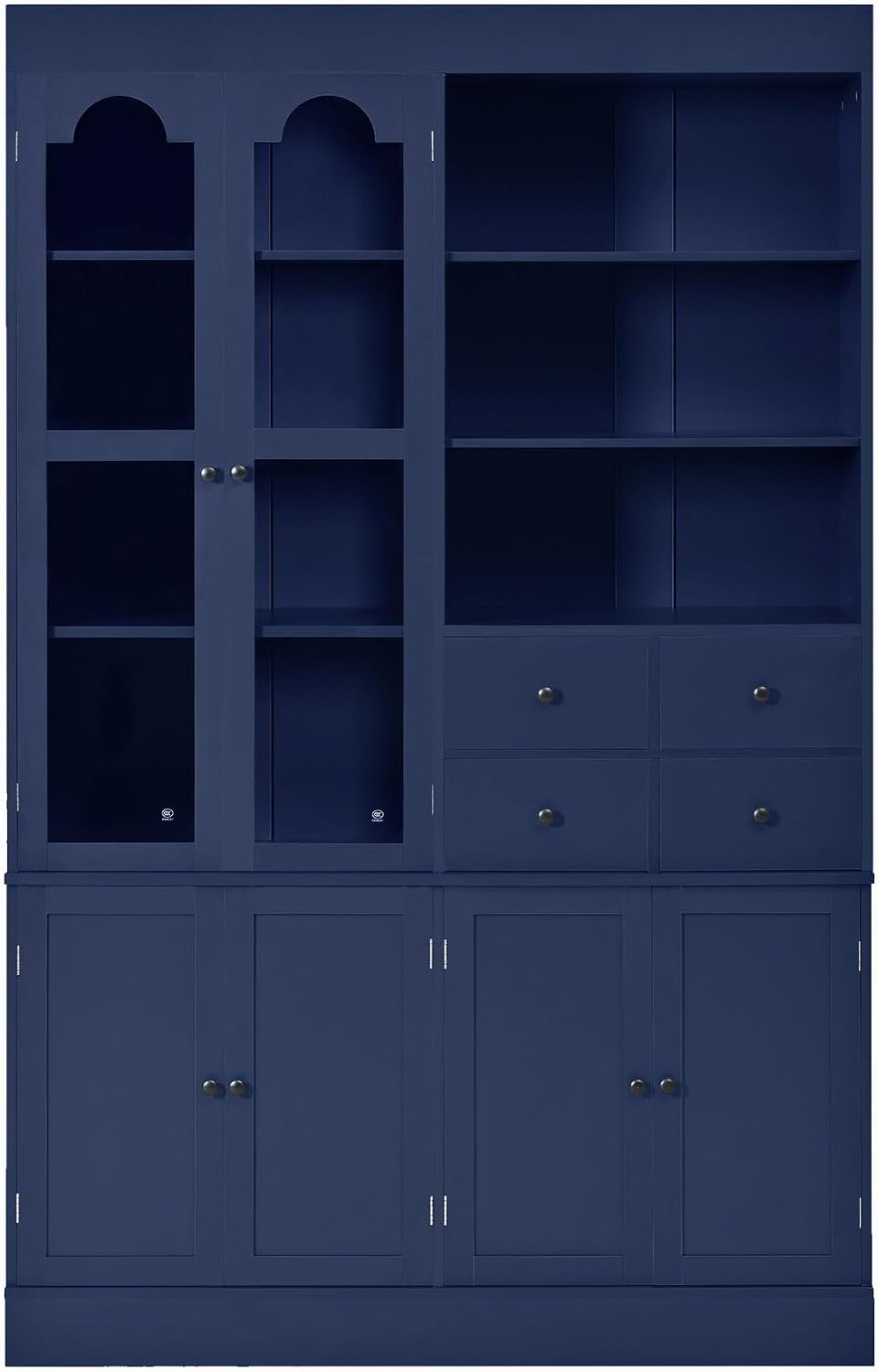 Freestanding Tall Kitchen Pantry Cabinet with 4 Drawers, Door Shelves and Pul...