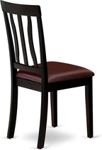 East West Furniture HLAN5-BCH-LC 5 Piece Dining Set Includes a Round Dining Table with Pedestal and 4 Faux Leather Kitchen Room Chairs, 42x42 Inch, Black & Cherry