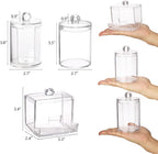 Tbestmax Bathroom Organizer Accessories Set-10 OZ,7 OZ Qtips Holder Storage with Lids, Cotton Ball/Swabs Dispenser, Apothecary Container Jar 4 Pcs