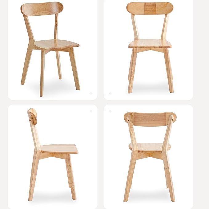 Natural Solid Wood Louis Dining Chairs Set of 6 for Home Kitchen/Apartment