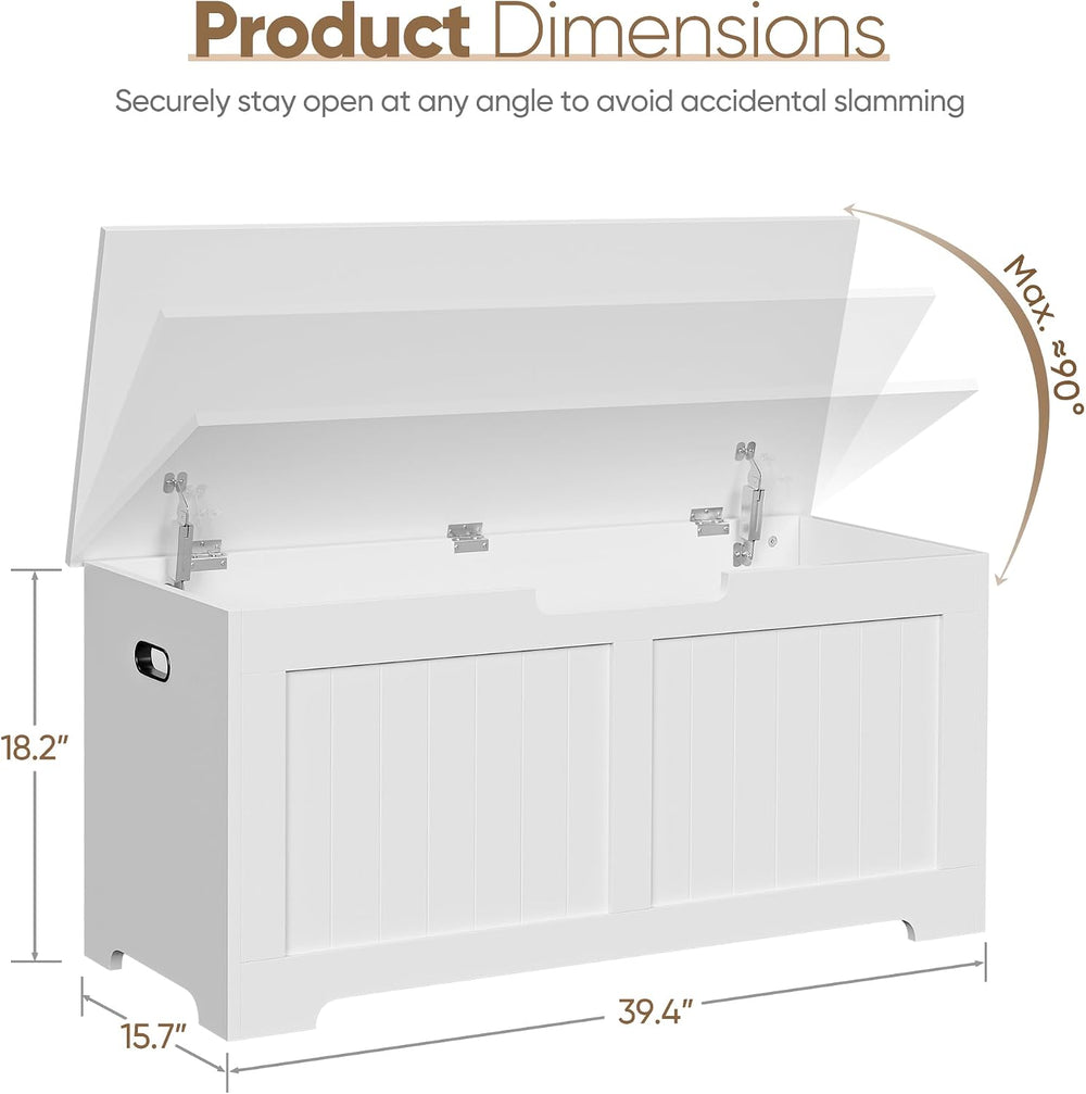 SUPER DEAL Storage Chest, 39 inches Chest Box Organizer with 2 Safety Hinges,...