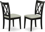 East West Furniture DUCL5-BLK-C 5 Piece Kitchen Table & Chairs Set Includes a Rectangle Dining Table and 4 Linen Fabric Dining Room Chairs, 36x60 Inch, Black