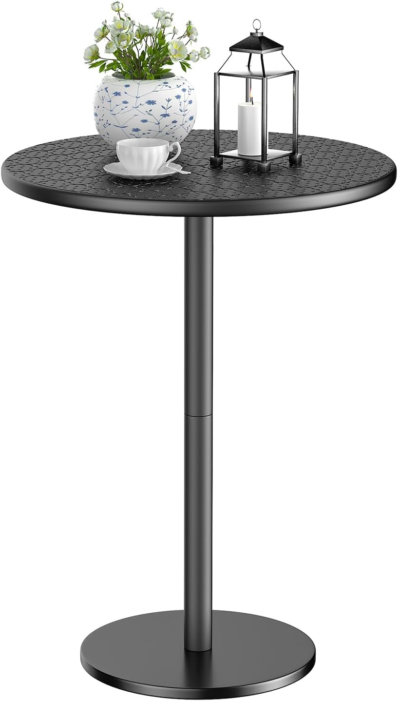 Small Round Side Table, Pedestal Accent End Table with Marble Base for Living...