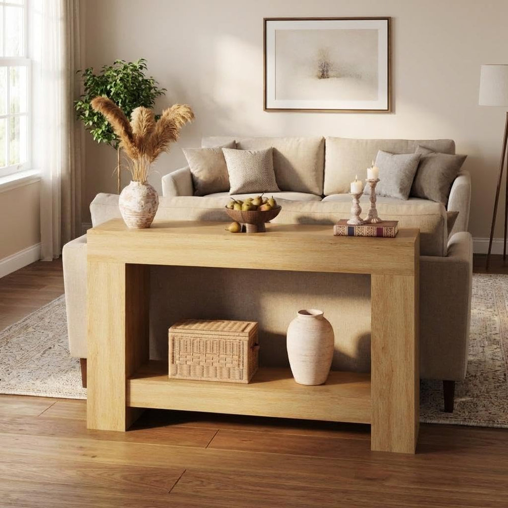 GAOMON 47" Farmhouse Console Table for Entryway - 2-Tier Storage Shelf, ...