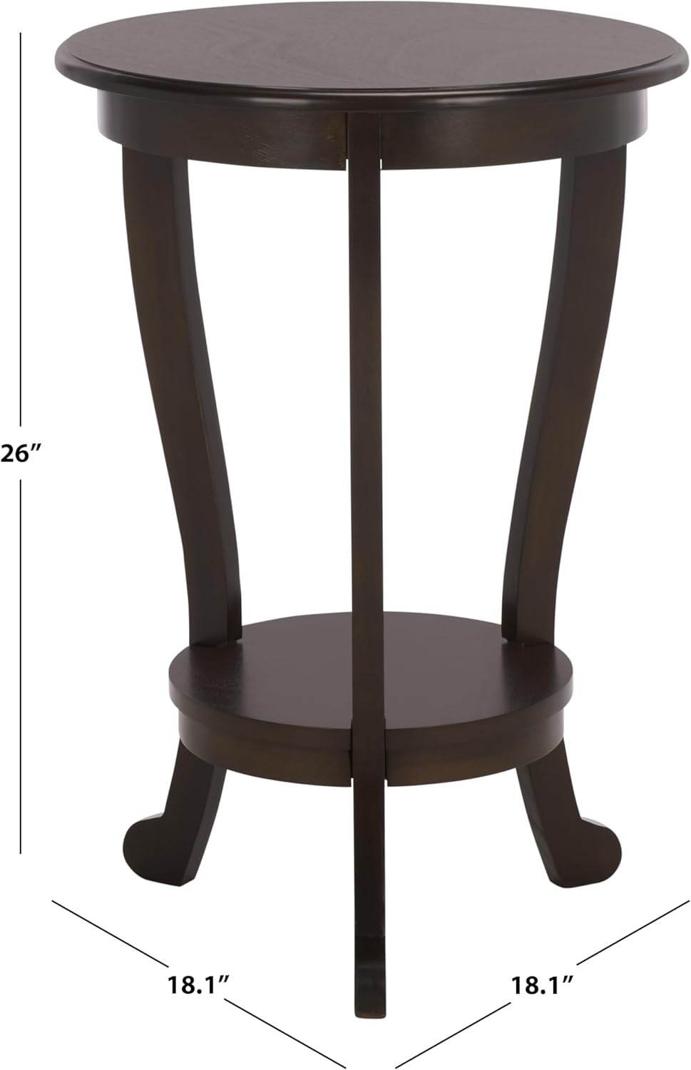 SAFAVIEH Furniture - Mary Pedestal Table - Dark Chocolate - Solid Wood - Farm...