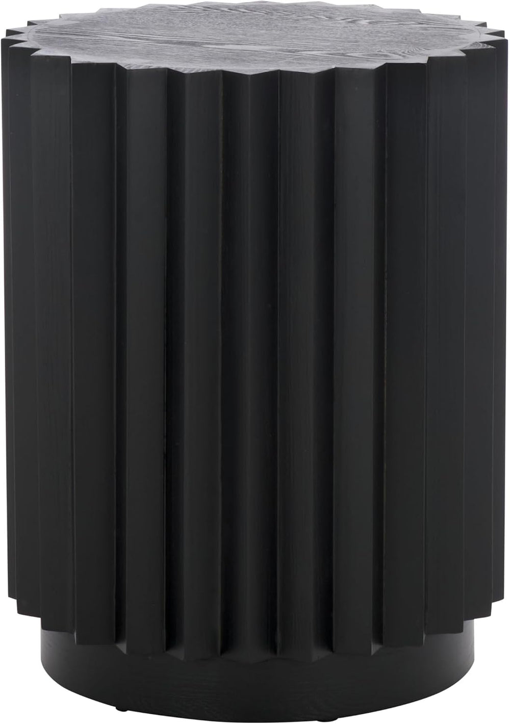 SAFAVIEH Home Collection Arashi Black Round Cylinder Pedestal End Table (Full...