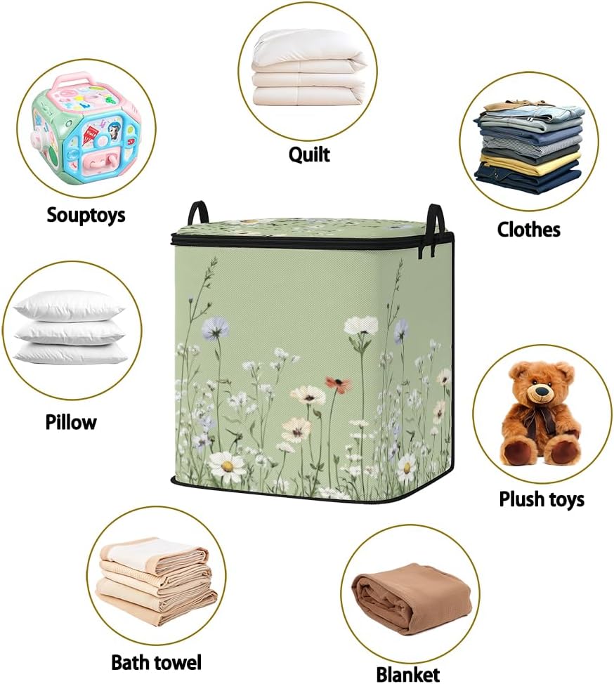 2pcs blanket storage bag for under bed,closet organizers 95L | clothing sweater sheet bedding comforter duvet quilt pillow toy storage bags with lids,dorm room essentials for containers