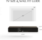 POVISON Fully-Assembled Minimalist Floating TV Stand, Modern Wall-Mounted Entertainment Center with 3 Flip-Down Cabinet Doors, Wood Media Console