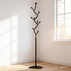 Tree-shaped coat rack stand,Metal coat tree with 8 Hooks and sturdy cast iron base,Heavy Duty coat rack freestanding coat hanger stand for Clothes Hats Scarfs Purses (black)
