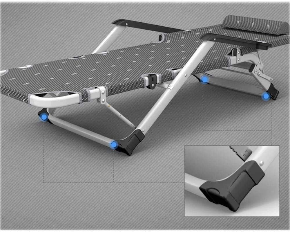 Lounge Chair Folding Lunch Break Nap Backrest Balcony Home Leisure Beach Garden Portable Solid Durable(Black Flower)