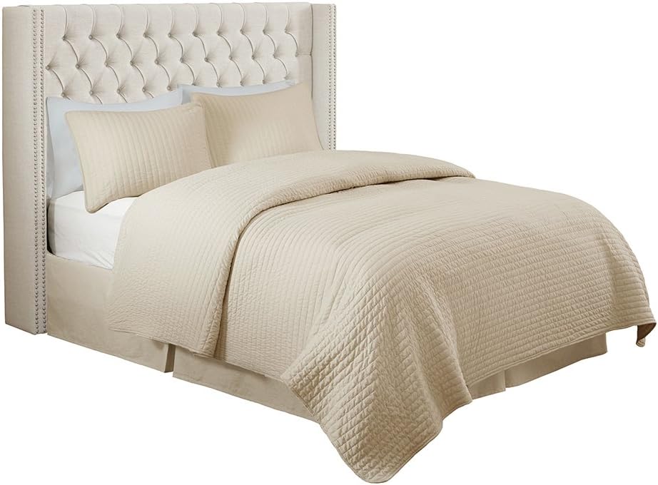 Upholstered Queen Headboard, Cream