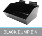 SSWBasics 12 x 5 ½ x 9 ½ inch Black Plastic Dump Bin - For Slatwall - Set of 2 - Perfect for Retail, Convenience Store, Salon, and Home Use For Storage and Organizing