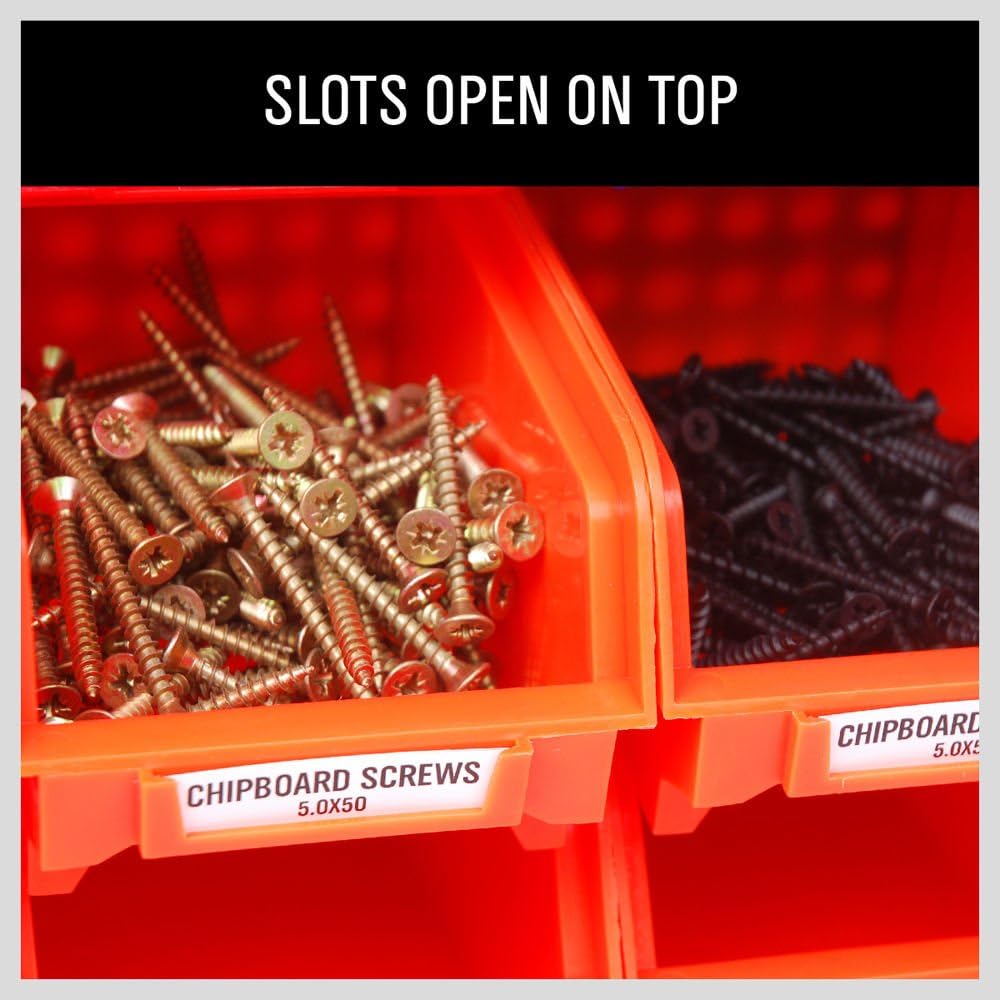 HORUSDY Storage Bins Parts Rack 36Pcs Bin Organizer Garage Plastic Shop Tool, Tools for Men