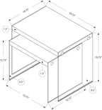 Monarch Specialties ,Nesting Table, Tempered Glass, Glossy White