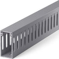 ZhiYo H2in x W1in Server Rack Cable Management Raceway, 99in (6X L16.5in) Cable Raceway Kit, Electrically Safe PVC Open Slot Wire Cover, Cord Hider for Under Desk/Computer/Network Cords, Grey