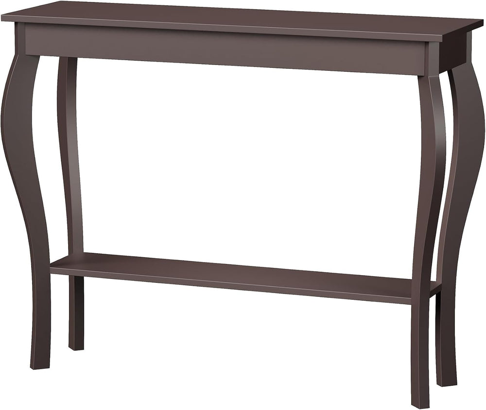 ChooChoo 39" Narrow Entryway Table with Storage Shelf, Espresso | Consol...