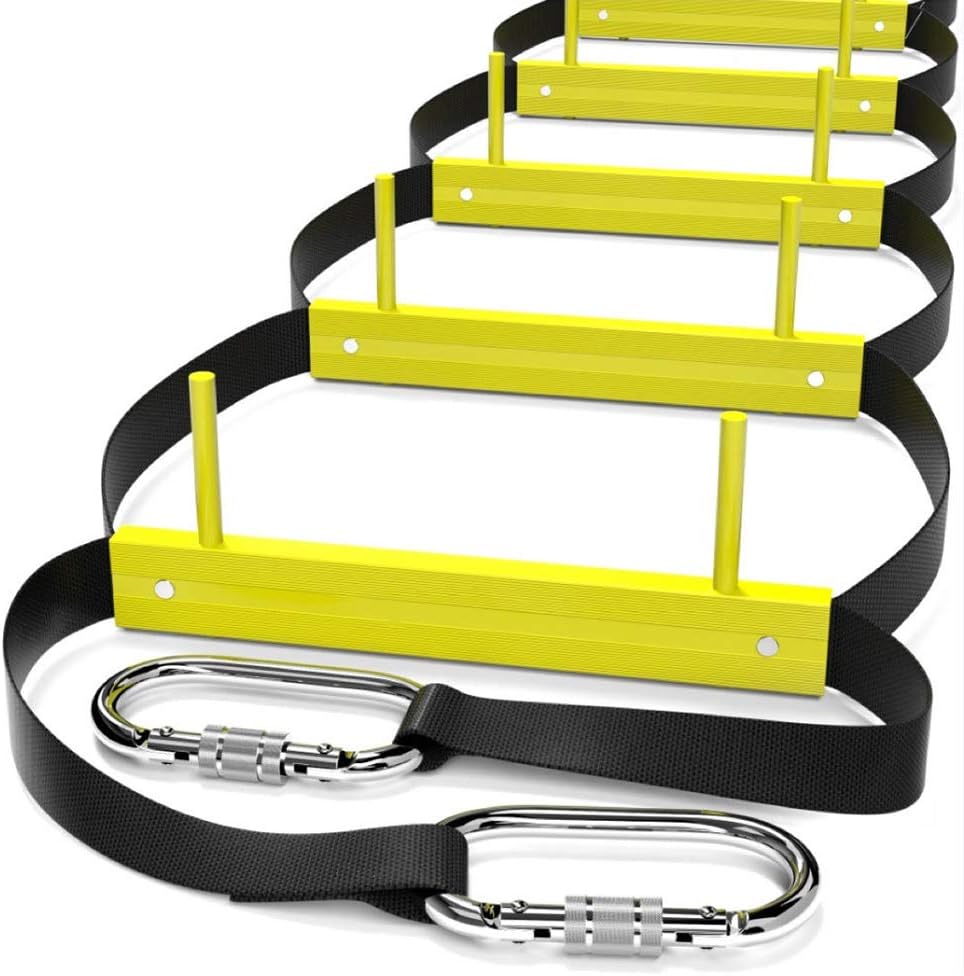 Wall Mounted Fire Escape Ladder 2 Story 13ft - Fire Ladder for Homes Include ...