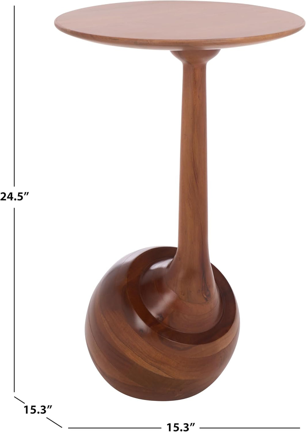 SAFAVIEH Home Collection - Irachi Solid Wood Accent Table with Sculptural Rou...