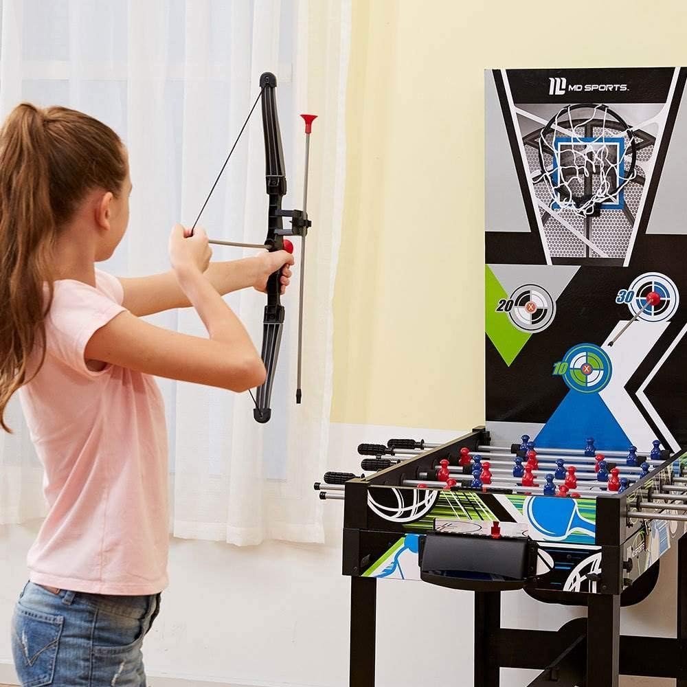 MD Sports 12-in-1 Multi-Game Combo Table with Air Hockey & Foosball, 48-in