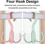 2Pcs Belt Hanger, 360-Degree Rotatable Four-Claw Hook, Closet Clothes Hangers, Belt Scarf Tie Rack Holder for Handbags(Pink, Green)