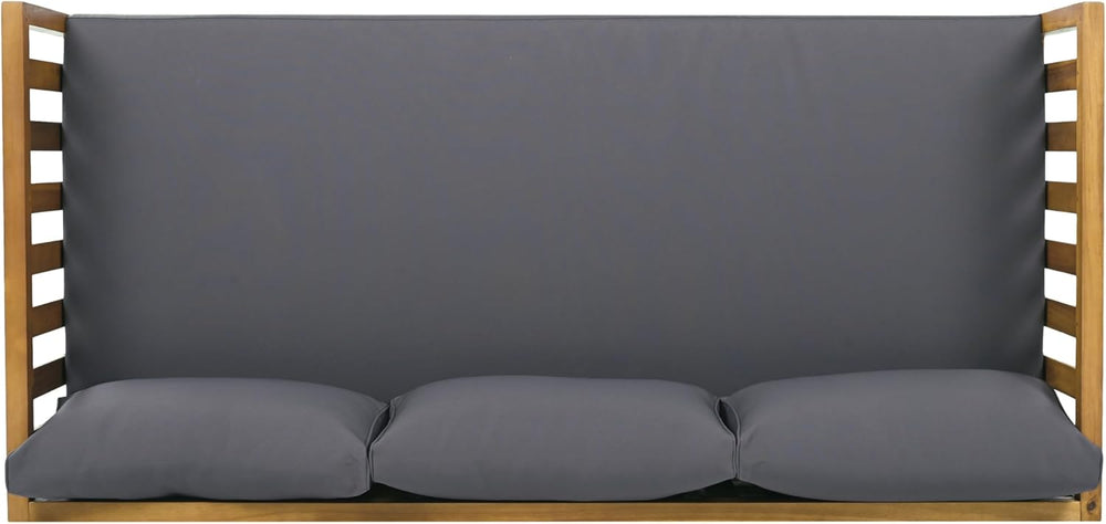 Christopher Knight Home Claremont Outdoor 3 Seater Acacia Wood Daybed with Fa...