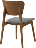 Armen Living Kalia 5 Piece Wood Dining Set in Walnut Finish with Charcoal Fabric