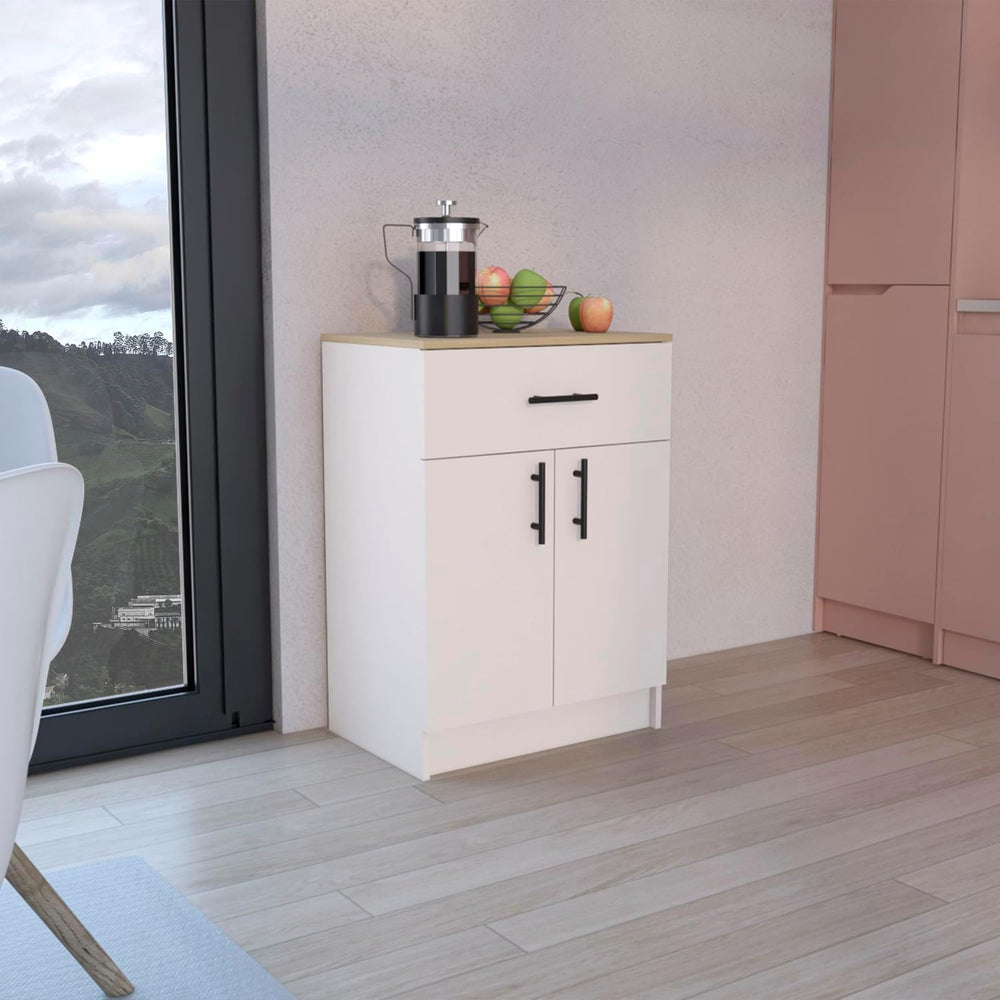 Multistorage Pantry Cabinet, One Drawer, Two Interior Shelves Ivory - Natural...