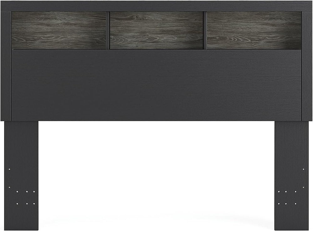 Signature Design by Ashley Queen Bookcase Headboard Only, Black & Gray