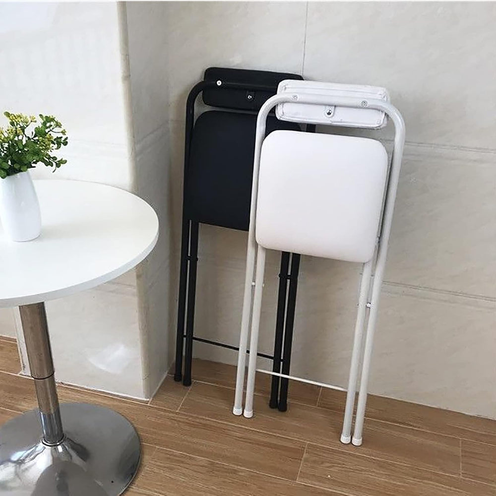 DSHOME Folding Bar Stool with Backrest,Leather Padded Counter Height Foldable...