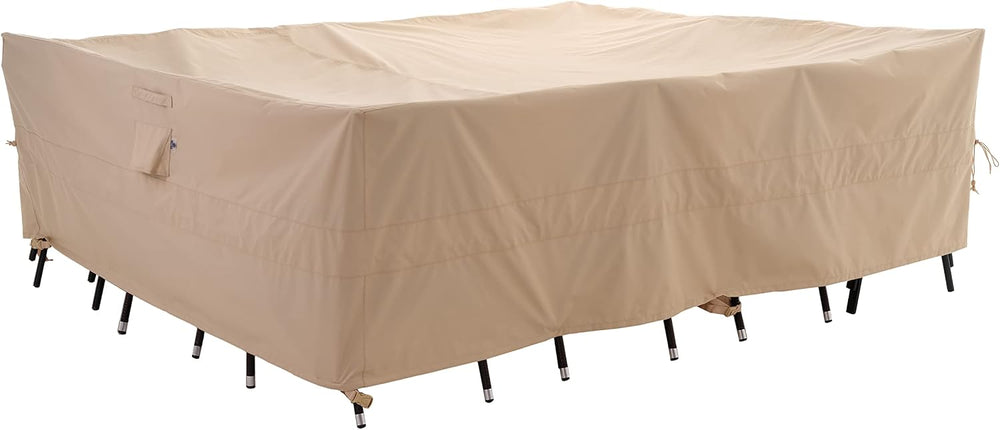 WJ-X3 Large Patio Furniture Cover, 108W x 84D x 31H Inches, Beige