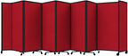 Versare Room Divider 360 Portable Wall Partition | Folding Panels | Large Freestanding Divider | Locking Wheels | Temporary Room Separator