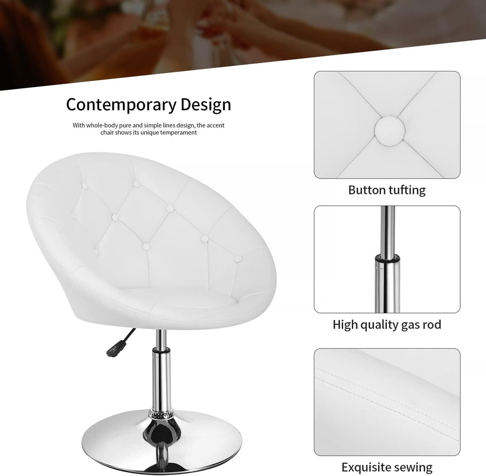 PayLessHere Living Room Vanity Chair Makeup Chair Swivel Accent Chair Round B...