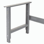 Global Industrial Adjustable Height Workbench C-Channel Leg, Maple Butcher Block Square Edge, 96"W x 36"D, Gray