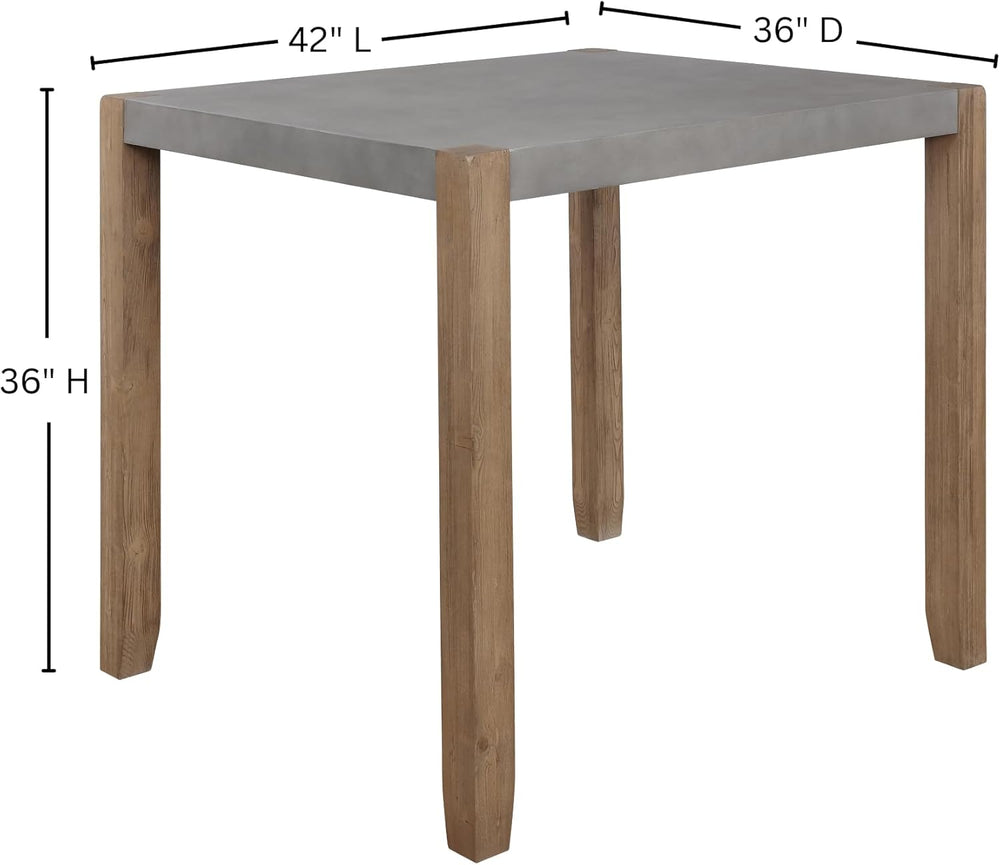 Alaterre Furniture Newport Dining Table for 4 – Rustic Industrial 42” x 36” K...