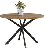 ChooChoo 47.2 Inch Round Dining Table for 4, Farmhouse Wood Kitchen Table, Round Dinner Table for Kitchen & Dining Room, Walnut