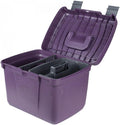 HORZE Smart Grooming Box for Horses, Dogs, Cats with Removable Tray | Non-Slip, Crack Resistant | 16" x 12" x 12" - Dark Purple - One Size