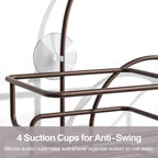 SRIWATANA Shower Caddy Organizer Hanging Over Head, Bathroom Shower Rack Hanger with Hooks for Razors - Bronze