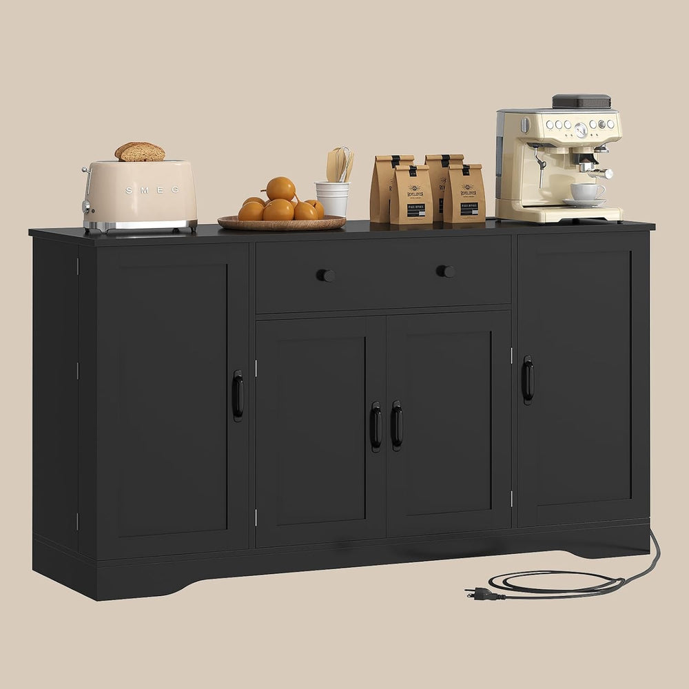 Brinlawb Buffet Cabinet with Storage & Charging Station, 53" Farmhou...