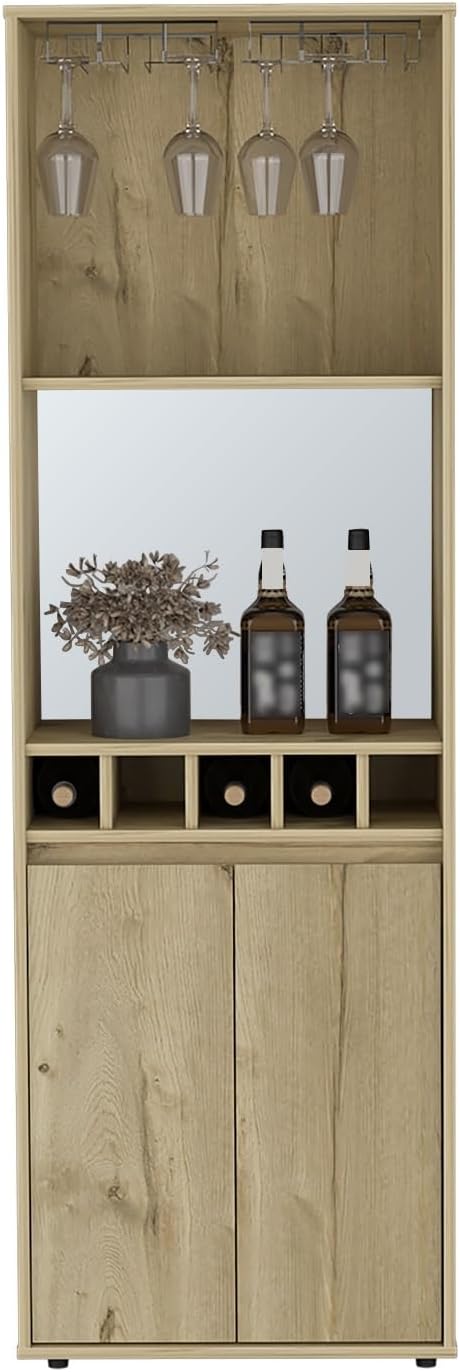Wine Cabinet W/Shelf, Freestanding Pantry Sideboard for Kitchen Living Room,f...