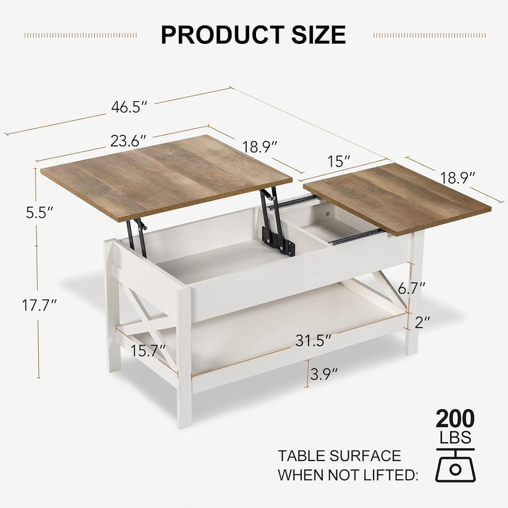 Lift Top Coffee Table with Storage, Small Coffee Table with Hidden Compartmen...