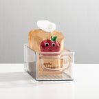 mDesign Small Plastic Nursery Storage Container Bins with Handles for Organization in Cabinet, Closet or Cubby Shelves - Organizer for Baby Food, Bibs, Formula - Ligne Collection - Clear