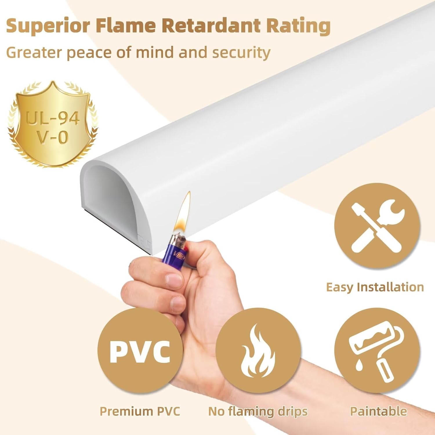 118" Side Open Cord Hider for Wall Mounted Tv, Extension Cable Cover to Hide Conceal Cords Along Wall,Wire Raceway Management Cable Concealer Channel,Electric Cord Organizer Wiremold,W 1.08"× H 0.6"