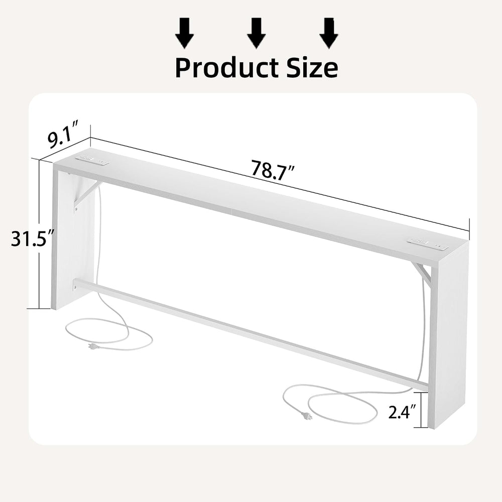 TIQLAB Sofa Table, 79''L x 9.1''W (1.2'' Thickness) L...