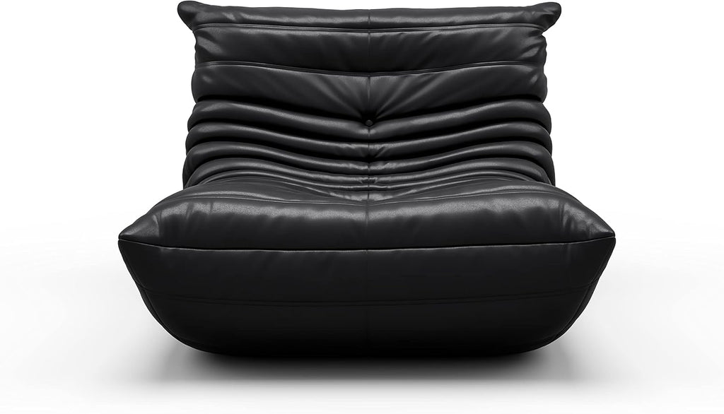 Fireside Chair, Oversized Armless Chair, Soft Microfiber Leather Floor Lounge Chair Lazy Sofa Accent Chair for Living Room Bedroom Salon Office