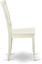 East West Furniture SUAV5-LWH-W 5 Piece Dining Table Set for 4 Includes a Round Kitchen Table with Dropleaf & Shelves and 4 Kitchen Dining Chairs, 42x42 Inch, Linen White