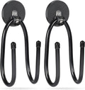 Strong Magnetic Hooks，Heavy Duty Storage Straps Tool Organizer for Extension Cords, Hoses, Cables, Ropes, Drills,Wall Mount for RV and Garage (2 PCS 50 Pounds) (Black-2PCS)